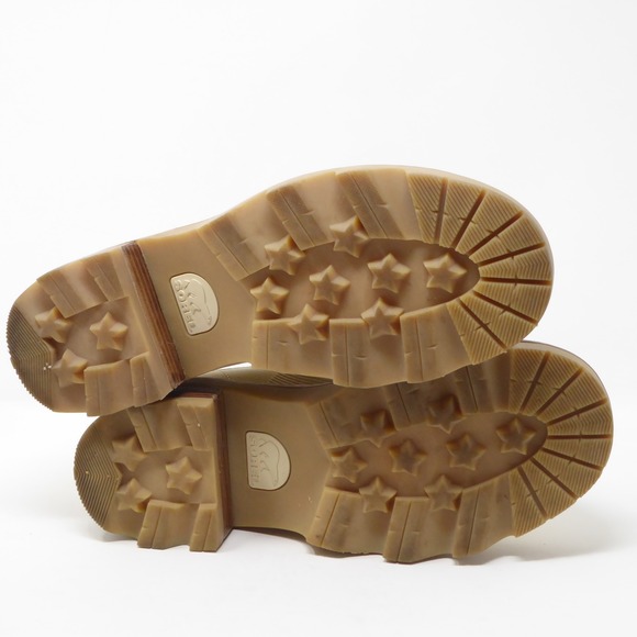 SOREL Womens Joan Now Wedge Loafers Cream Leather Platform Slip On Size 8 - Picture 5 of 8